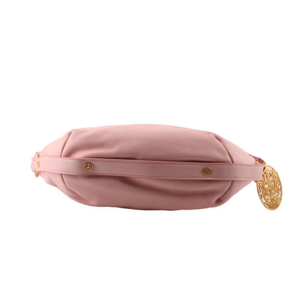 JUICY COUTURE pink leather hobo bag with gold zipper and logo hardware