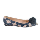 SAM EDELMAN PRINT FLATS TEAL 9.5 US