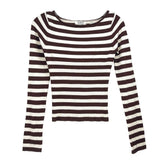 FRANKIES BIKINIS STRIPED TOPS BROWN S