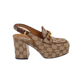 GUCCI LADY HORSEBIT PLATFORM TAN 36.5 EU | 6.5 US
