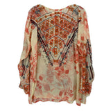 JOHNNY WAS EMBROIDERED TOPS CORAL M