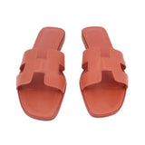 HERMES ORAN SLIDE SANDALS ROUGE TOMETTE 41 EU | 9 US