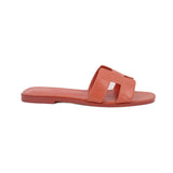 HERMES ORAN SLIDE SANDALS ROUGE TOMETTE 41 EU | 9 US
