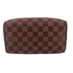 Damier Ebene crossbody bag back view with check canvas and smooth leather base