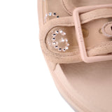 GUCCI ISLA CRYSTAL SLINGBACK SANDALS TAN 38 EU | 8 US