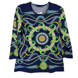 J MCLAUGHLIN PRINT TOPS NAVY S