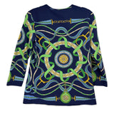 J MCLAUGHLIN PRINT TOPS NAVY S