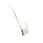 PRADA small saffiano crossbody bag in cream with gold chain strap and flap logo.