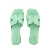 ALDO SLIDE SANDALS GREEN 6 US