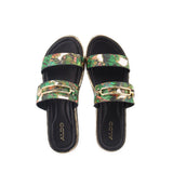 ALDO PRINT SANDALS GREEN 6.5 US
