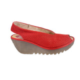 FLY LONDON PREFORATED MULES RED 8 US