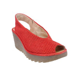 FLY LONDON PREFORATED MULES RED 8 US