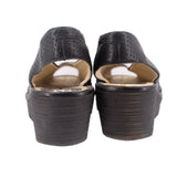 FLY LONDON PREFORATED MULES BLACK 8 US