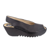 FLY LONDON PREFORATED MULES BLACK 8 US