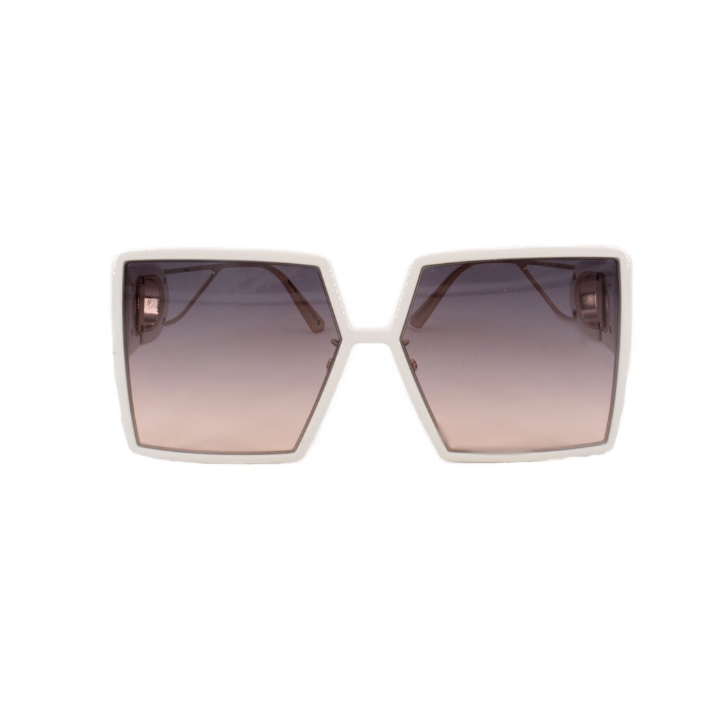 CHRISTIAN DIOR white sunglasses with gradient purple-tinted hex lenses
