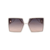 CHRISTIAN DIOR white sunglasses with gradient purple-tinted hex lenses