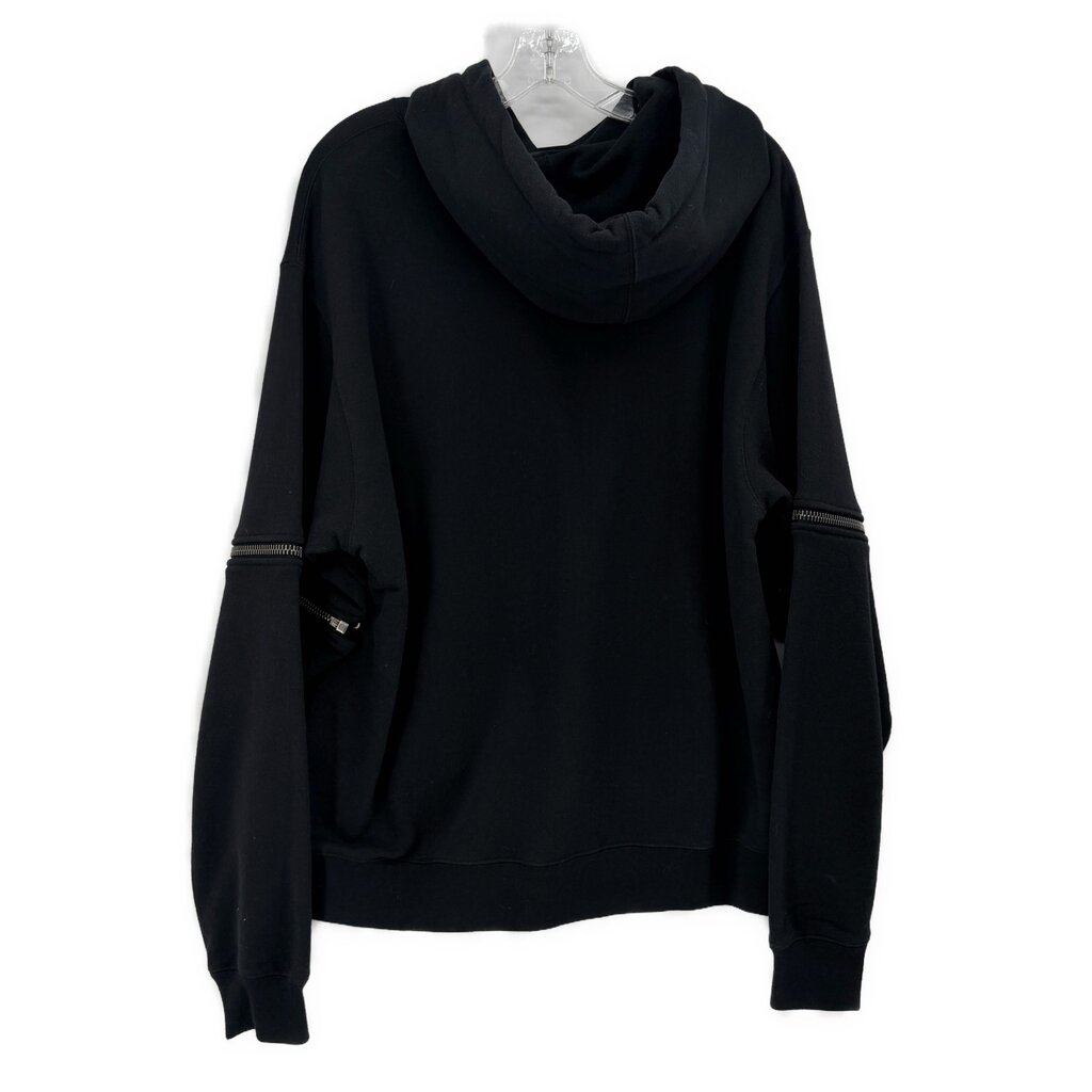 Gucci graphic black hooded jacket with long sleeves and front kangaroo pocket