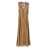 ELAINE KIM SLEEVELESS DRESSES BROWN M