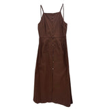 CULT GAIA SLEEVELESS DRESSES BROWN M