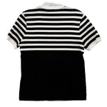 Givenchy striped top with black and white horizontal stripes, short sleeves, back view
