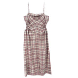 ROKH PLAID DRESSES RED/BLUE M