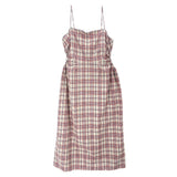 ROKH PLAID DRESSES RED/BLUE M