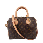 Louis Vuitton monogram crossbody bag, brown with tan leather handles and strap