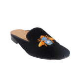 STUBBS & WOOTTON VELVET MULES BLACK 10.5 US