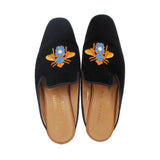 STUBBS & WOOTTON VELVET MULES BLACK 10.5 US