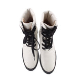 STUART WEITZMAN TIE UP BOOTS WHITE 8 US