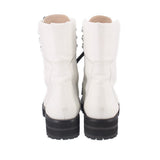 STUART WEITZMAN TIE UP BOOTS WHITE 8 US