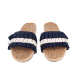 JACK ROGERS RUFFLE SANDALS NAVY 9 US