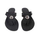 TORY BURCH THORA THONG SANDALS BLACK 8 US