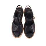 SOFT PLATFORM SANDALS BLACK 8 US