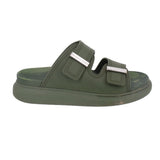 ALEXANDER MCQUEEN HYBRID RUBBER SLIDE SANDALS GREEN 8 US