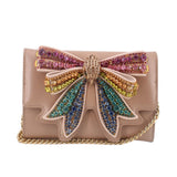 KURT GEIGER SHOREDITCH BOW CROSSBODYS TAN/MULTI