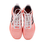 ADIDAS women's coral mesh sneakers, pair view with white laces and dark interior