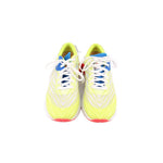 Pair of VIBRAM yellow mesh sneakers with white laces and blue lining accents