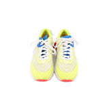 Pair of VIBRAM yellow mesh sneakers with white laces and blue lining accents