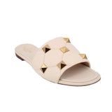 VALENTINO ROMAN STUD SANDALS CREAM 39 EU | 9 US
