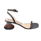 LOEWE PETAL BRUSH HEELS BLACK 39 EU | 9 US