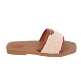 CHLOE WOODY SHEARLING SANDALS BROWN 39 EU | 9 US