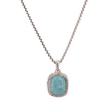 DAVID YURMAN CHALCEDONY/DIAMOND PENDANT NECKLACES
