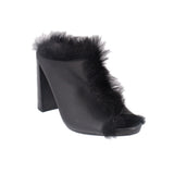 PEDRO GARCIA FUR LINED HEELS BLACK 8.5 US