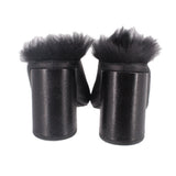 PEDRO GARCIA FUR LINED HEELS BLACK 8.5 US