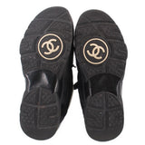CHANEL TENNIS SNEAKERS BLACK 38.5 EU | 8.5 US