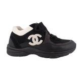 CHANEL TENNIS SNEAKERS BLACK 38.5 EU | 8.5 US