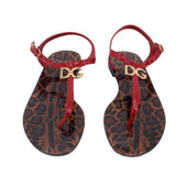 D & G PATENT SANDALS RED/LEOPARD 39 EU | 9 US