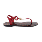 D & G PATENT SANDALS RED/LEOPARD 39 EU | 9 US
