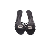 GUCCI CRYSTAL GG HEELS BLACK 8.5 US